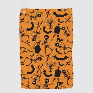 Halloween Skeletons Macabre Dance Golf Towel