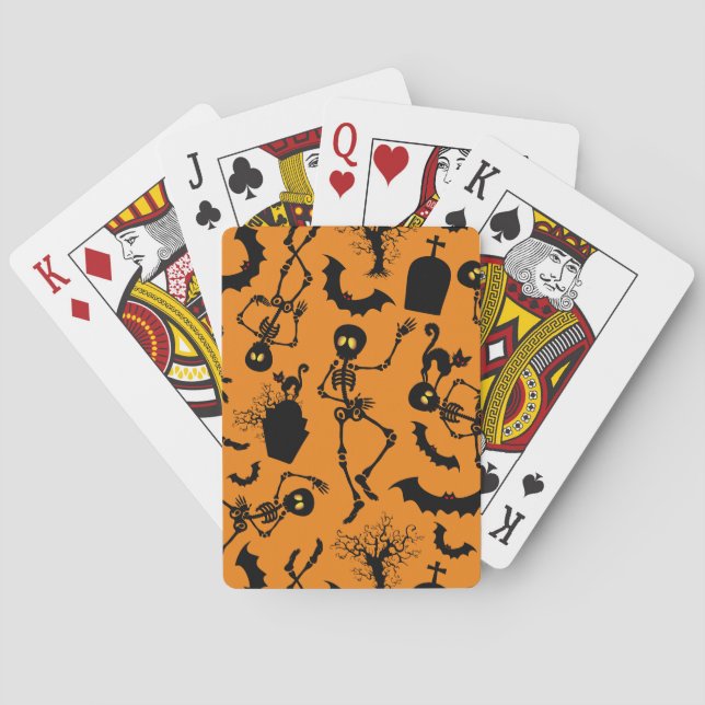 Halloween Skeletons Macabre Dance Playing Cards (Back)