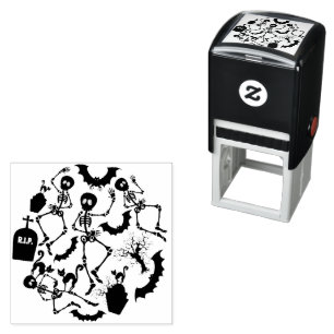 Halloween Skeletons Macabre Dance Self-inking Stamp