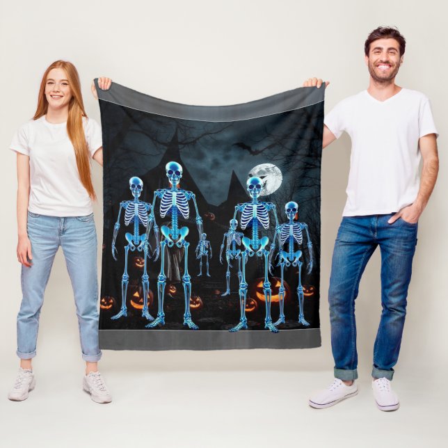 HALLOWEEN SKELTONS FLEECE BLANKET (In Situ)