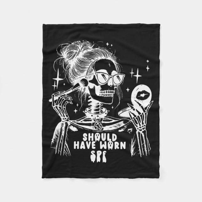 Halloween Skin Care Esthetician Skeleton Skin Esth Fleece Blanket (Front)