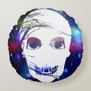 Halloween Skull #4 Round Pillow