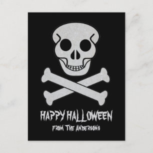Halloween Skull and Bones Postcard