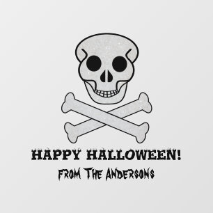 Halloween Skull and Bones Window Cling