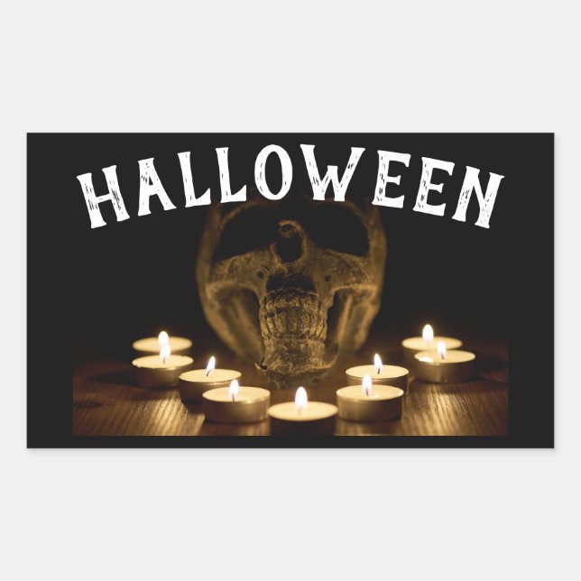 Halloween Skull and Candles Sticker (Front)