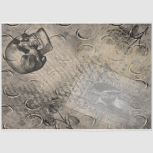 Halloween Skull and Moon Pattern Stamp Ephemera Tissue Paper