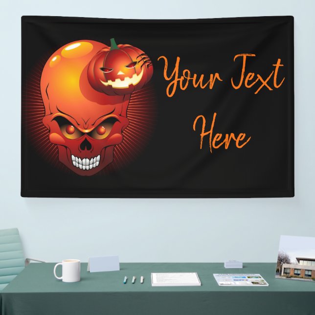 Halloween Skull and Pumpkin   Banner (Tradeshow)