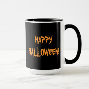 Halloween Skull and Pumpkin Mug