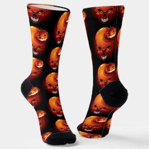 Halloween Skull and Pumpkin   Socks