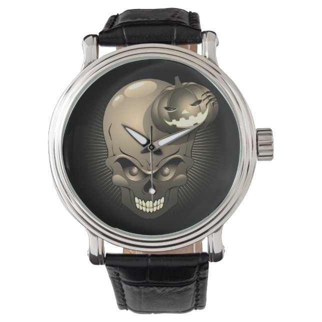 Halloween Skull and Pumpkin         Watch (Front)