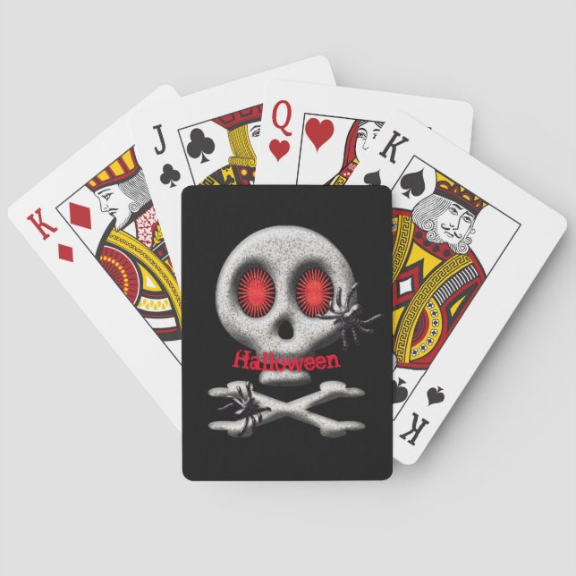 Halloween Skull and Spiders Customized Playing Cards (Back)