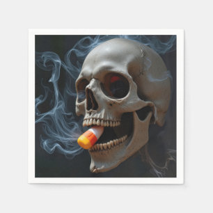 Halloween Skull Biting Candy Corn Napkin