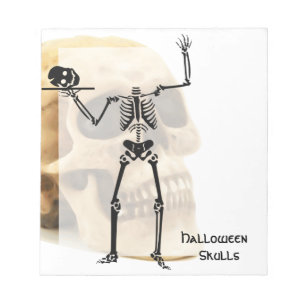 Halloween Skull Bone Skeleton Notepad