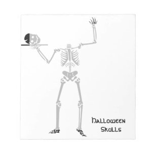 Halloween Skull Bone Skeleton Notepad