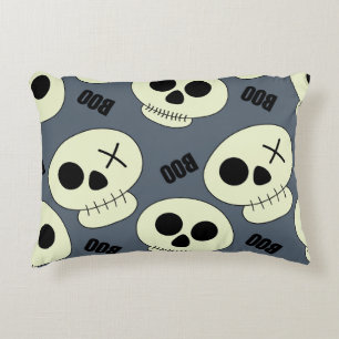 Halloween Skull, Boo Childish Design. Accent Pillow