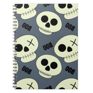 Halloween Skull, Boo Childish Design. Notebook