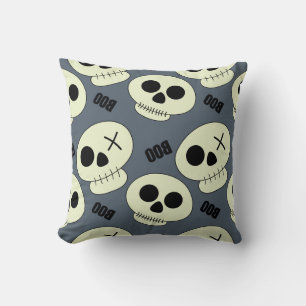Halloween Skull, Boo Childish Design. Throw Pillow