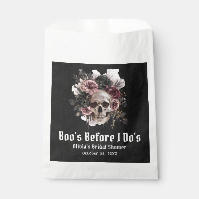 Halloween Skull Boo's Before I Do's Bridal Shower Favour Bag (Front)