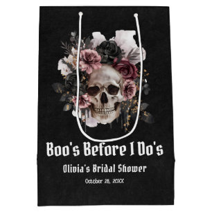 Halloween Skull  Boo's Before I Do's Bridal Shower Medium Gift Bag