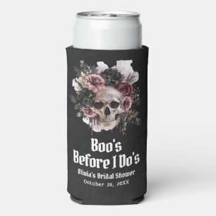 Halloween Skull Boo's Before I Do's Bridal Shower Seltzer Can Cooler