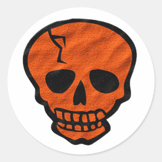 Halloween skull classic round sticker