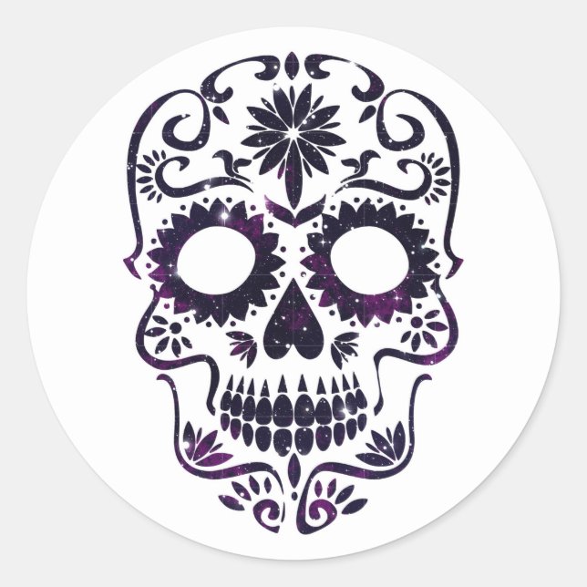Halloween Skull Classic Round Sticker (Front)