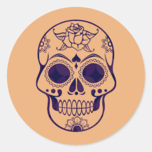 Halloween Skull Classic Round Sticker