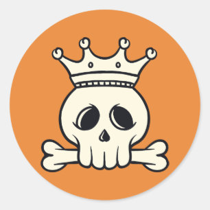 Halloween Skull Classic Round Sticker