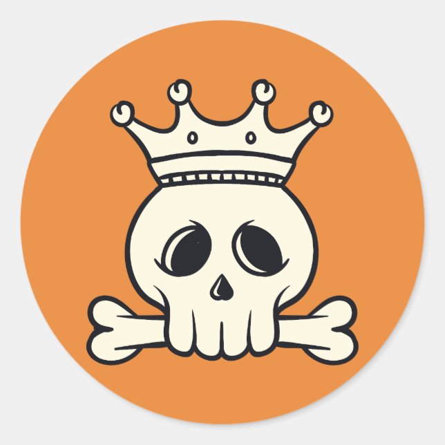 Halloween Skull Classic Round Sticker (Front)