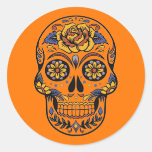 Halloween Skull Classic Round Sticker