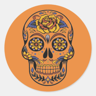 Halloween Skull Classic Round Sticker