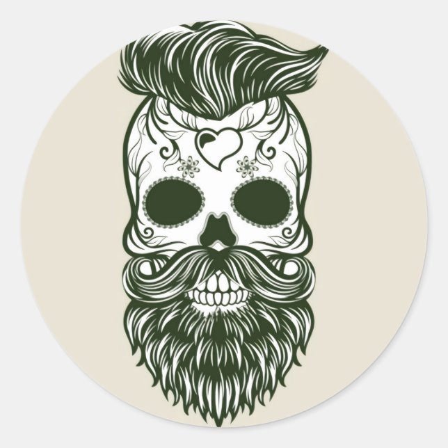 Halloween Skull Classic Round Sticker (Front)