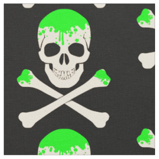 halloween skull crossbones slime skeleton fabric
