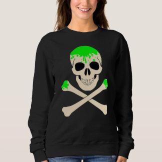 halloween skull crossbones slime skeleton sweatshirt