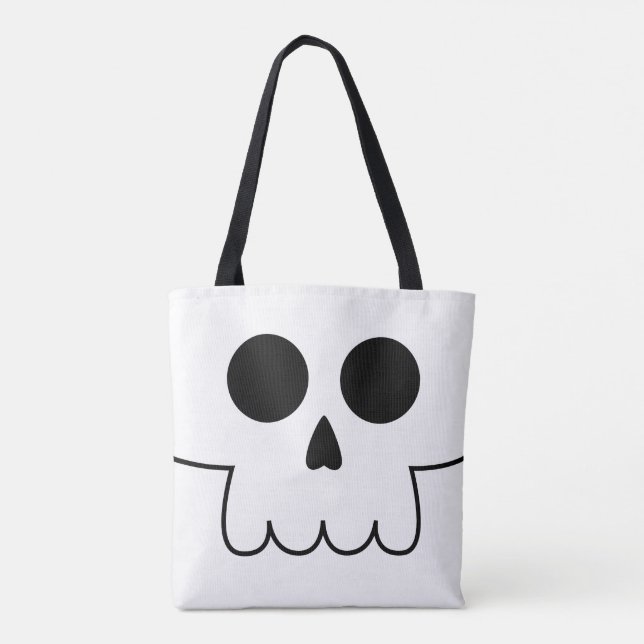 Halloween Skull Face Tote Bag (Back)