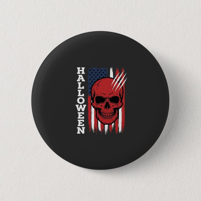 Halloween Skull Flag Vector Design_1 2 Inch Round Button (Front)