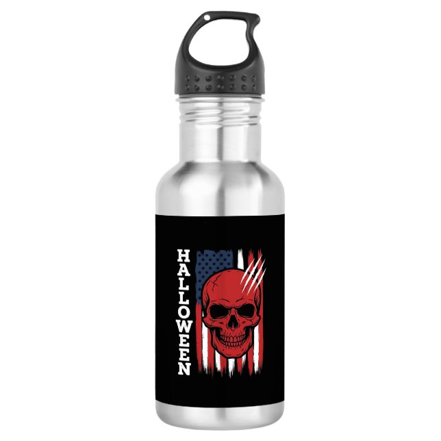 Halloween Skull Flag Vector Design_1 532 Ml Water Bottle (Front)