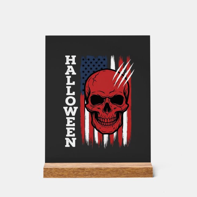 Halloween Skull Flag Vector Design_1 Acrylic Sign (Front)