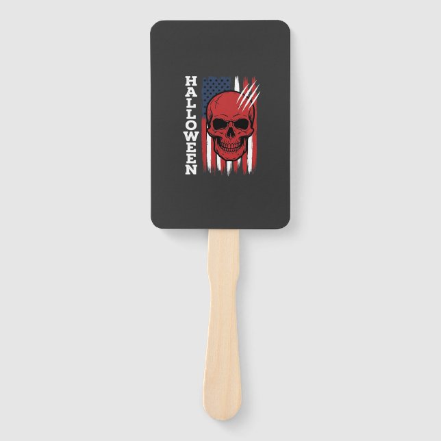 Halloween Skull Flag Vector Design_1 Hand Fan (Front)