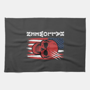 Halloween Skull Flag Vector Design_1 Kitchen Towel