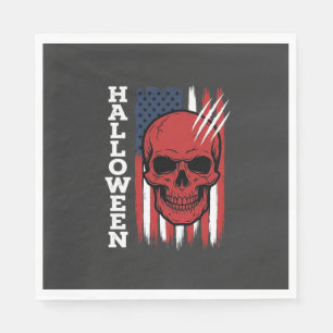 Halloween Skull Flag Vector Design_1 Napkin