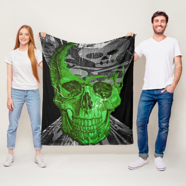 Halloween Skull Fleece Blanket (In Situ)