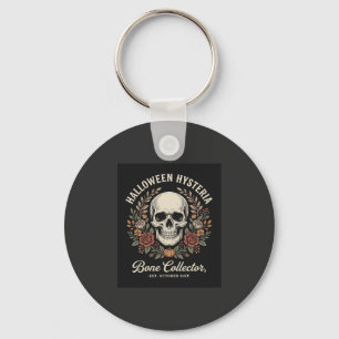 Halloween Skull Floral Bone Collector Design_1 Keychain