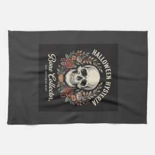 Halloween Skull Floral Bone Collector Design_1 Kitchen Towel