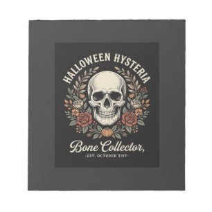 Halloween Skull Floral Bone Collector Design_1 Notepad