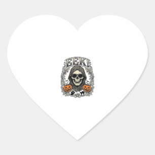 Halloween Skull Graphic Vintage Engraving Shirt Ar Heart Sticker