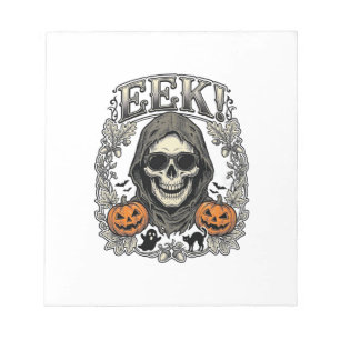 Halloween Skull Graphic Vintage Engraving Shirt Ar Notepad