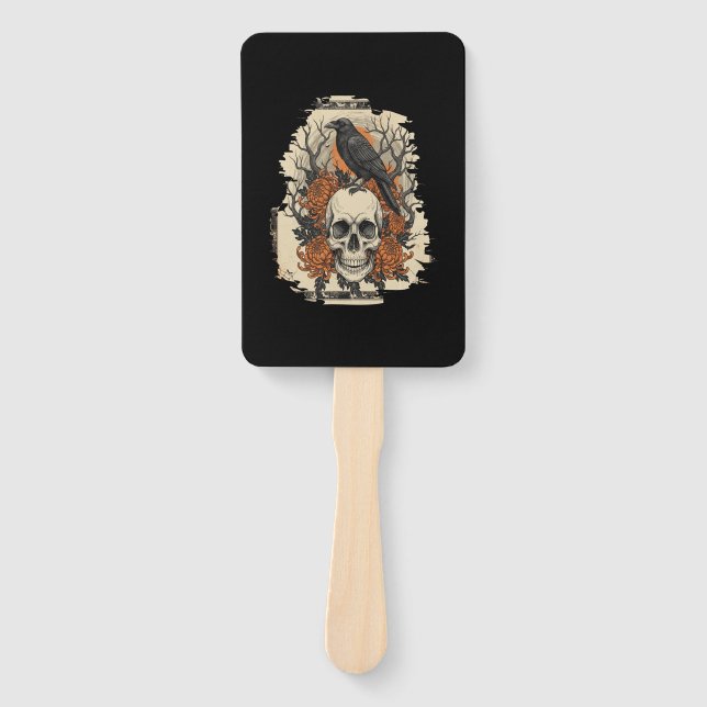 Halloween Skull Hand Fan (Front)