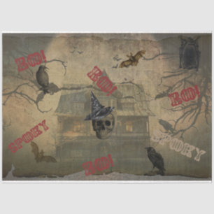 Halloween Skull Haunted House Scary Tissue Paper