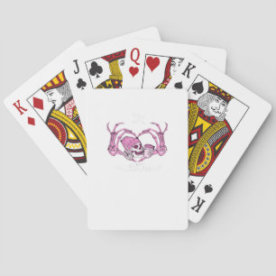 Halloween Skull Heart Hands Skeleton Beanie Design Playing Cards